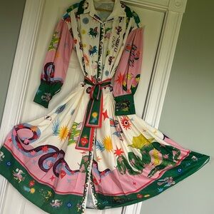 Very colorful and creative fun dress reminiscent of the artist Frieda!